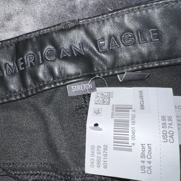 American Eagle Vegan Leather Ankle Straight Jean Size 4 Short New with tags - Image 9
