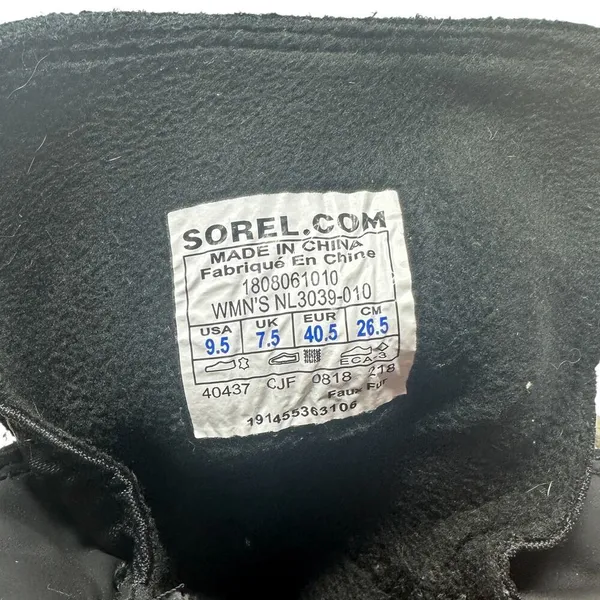 Sorel Explorer Joan Suede Boots Lace-Up Waterproof Weather‎ Black Size US 9.5 - Image 13