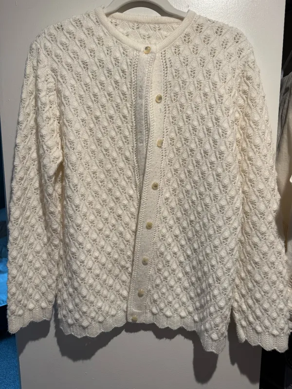 Vintage knit cardigan White Size M - Image 2