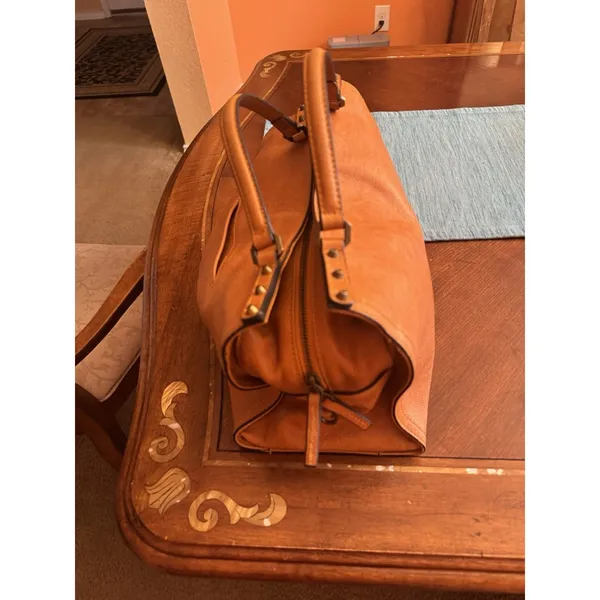 C & C California Leather Bag Satchel Crossbody Tote Womens Bag British Tan - Image 8