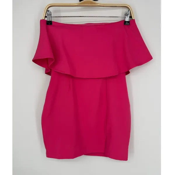Aritzia Superdown Off The Shoulder Mini Dress Size Small Pink Barbiecore Party - Image 4