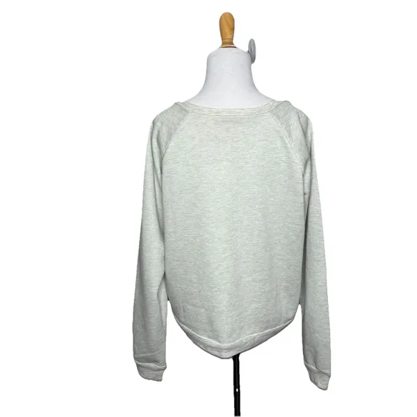Miss Me Sweater Gray Pullover Long Sleeve Sweat Shirt Owl Knit Womens Large - Image 4
