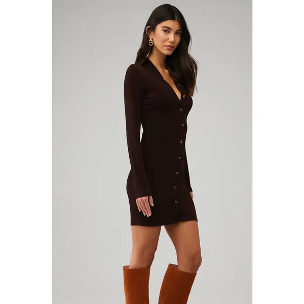 $60 New peppermayo Ring My Bell Mini Dress - Brown - size 4 - Image 3
