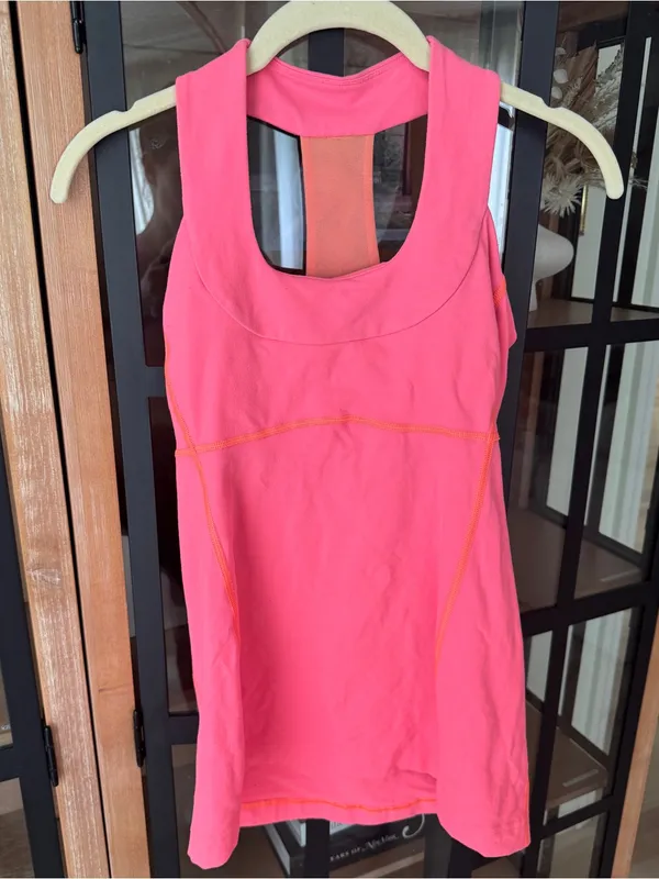 Lululemon Scoop Neck Tank top Luon Neon Flare mesh sports bra racerback - Image 3