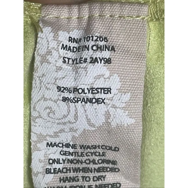 Soft Surroundings Chartreuse Green Polyester Suede Button Front Tunic Top M - Image 8
