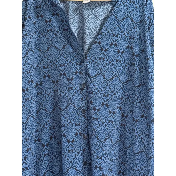 Catherines Tunic Blouse Womens Size 5x Blue Floral Crinkle Fabric Boho - Image 2