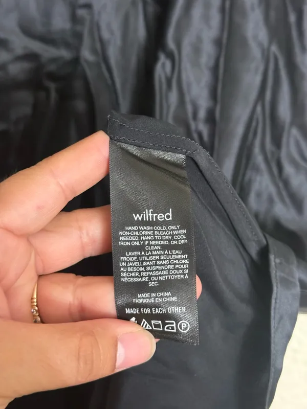 Wilfred aritiza Size 10 Silk A-Line Midi Skirt in Black - Image 6