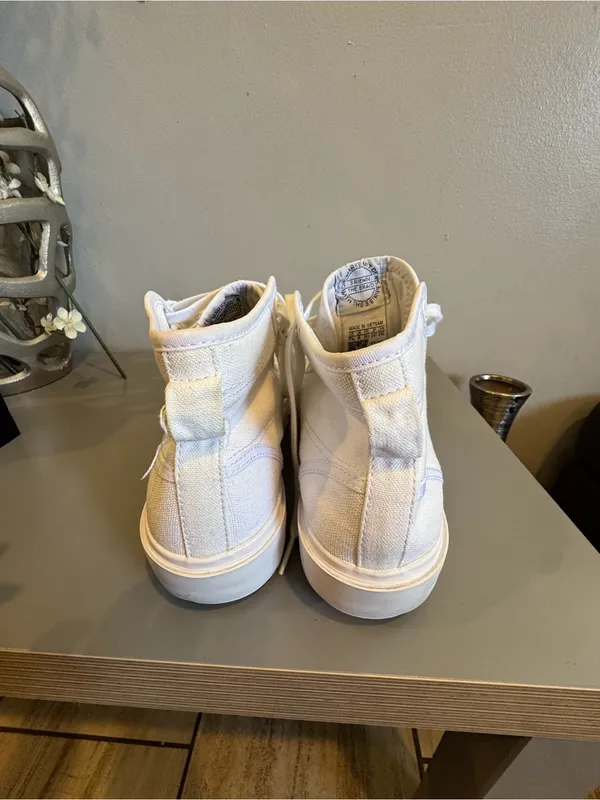 adidas White High-Top Platform Canvas Sneakers with Gum Outsole - Image 10