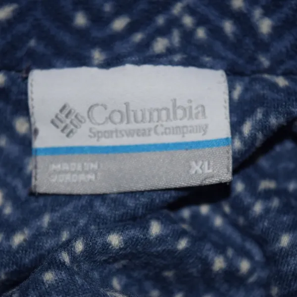Columbia Fleece Pullover Women XL Blue Chevron Quarter Zip Excellent Active - Image 6