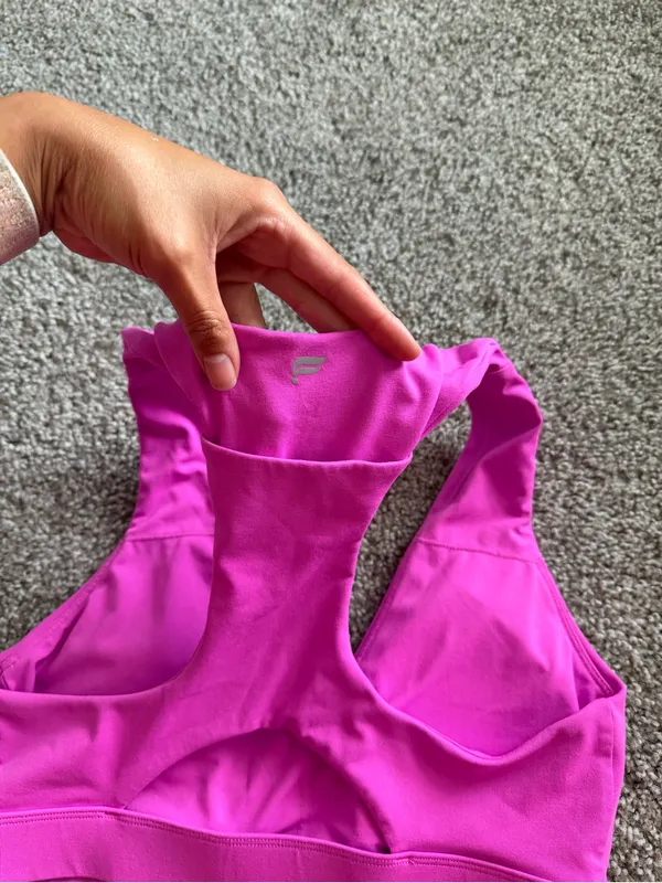 Fabletics Bright Pink Racerback Sports Bralette - Image 3
