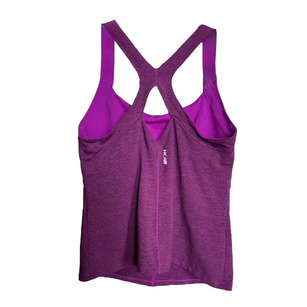 New Balance Womens Purple‎ Activewear Tank Top Stripe Built In Bra XL - Image 3