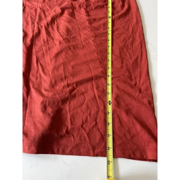 NWT Vince Women's Orange 100% Pima Cotton Ruched Sleeveless Maxi Dress Large - Image 9
