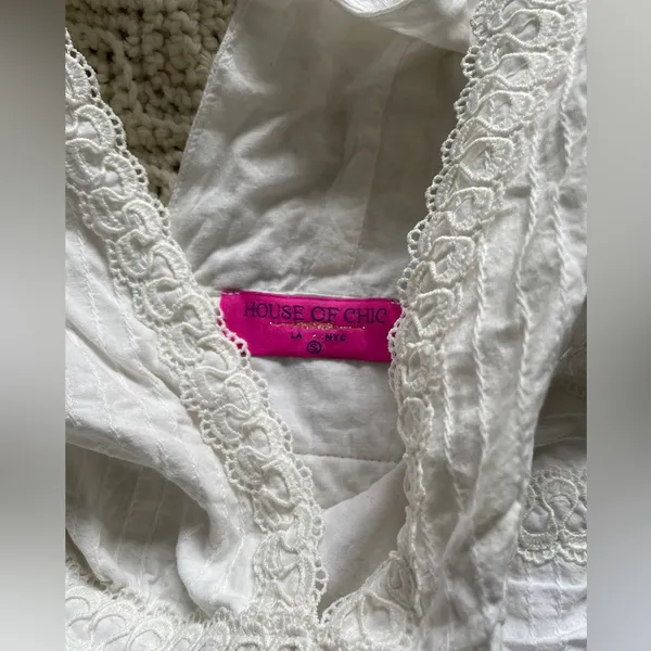 House of Chic White Embroidered Mini Dress - Image 8
