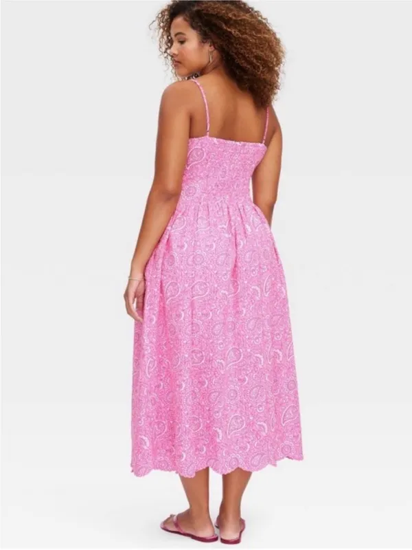 Roller Rabbit x Target Paisley Floral Drop Waist A Line Dress in Pink XL NEW - Image 2