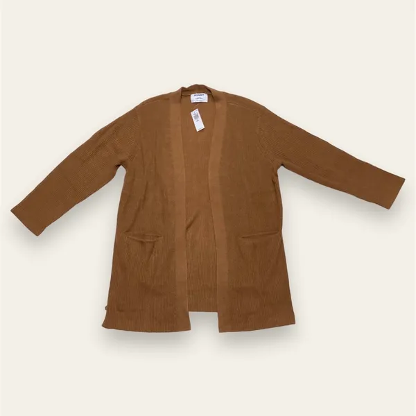 NWT Old Navy Brown Textured Long-Line Open-Front Cardigan Sweater - Image 2