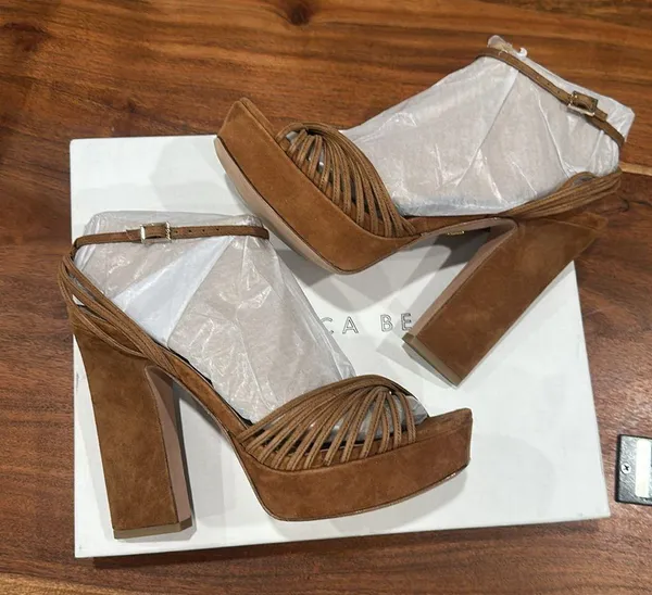 Veronica Beard Tan Platform Heels - Image 2