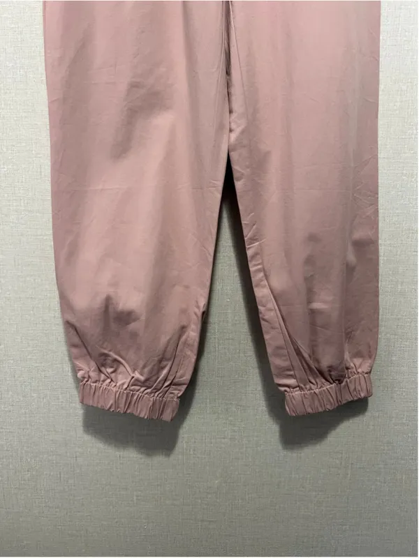NWT Halara Dusty Pink High Waist Elastic Cotton Tapered Leg Jogger Style Pants - Image 3