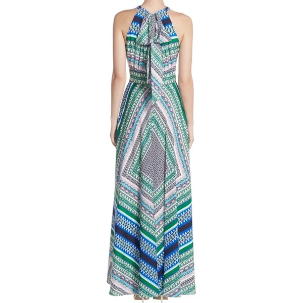NWT Eliza J Scarf Print Chiffon Maxi Dress‎ Size 2 Vacation Feminine Colorful - Image 2
