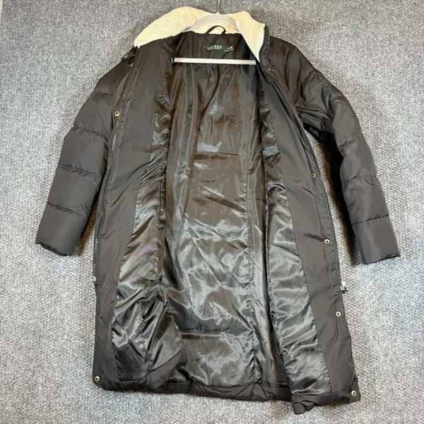 Lauren Ralph‎ Lauren Jacket Womens XS Black Down Puffer Coat Long Zip LRL - Image 12