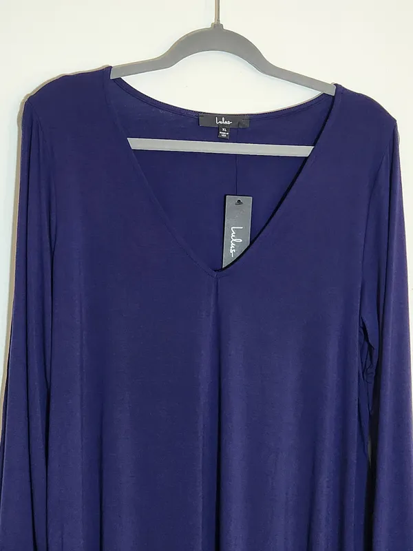 Lulus Navy Blue Shift Dress with Shoulder and Arm Cutouts Size XL NWT - Image 3