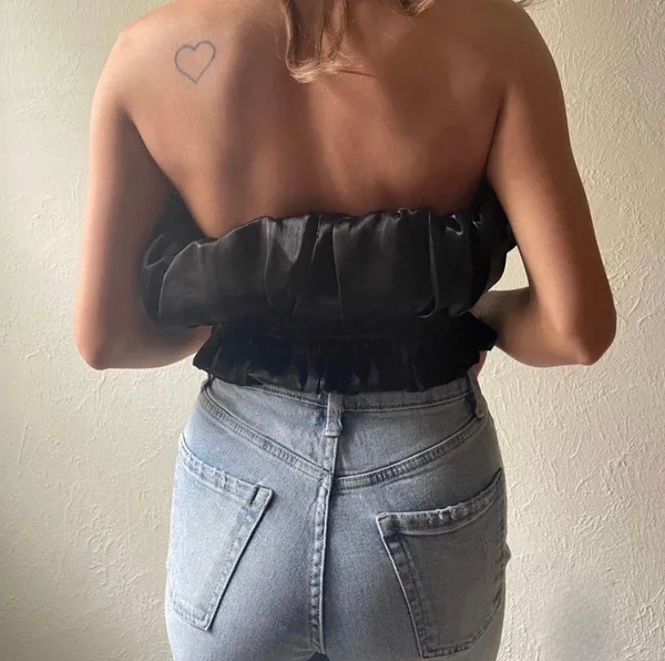 Klesis Bubble Cropped Strapless Top - Image 2
