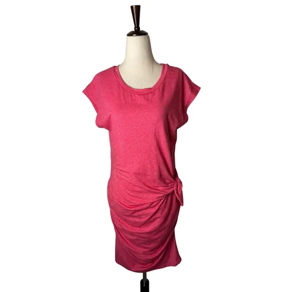 Sundry Side Knot‎ T Shirt Dress Women Large Pink Ruched Mini Athleisure Preppy - Image 2