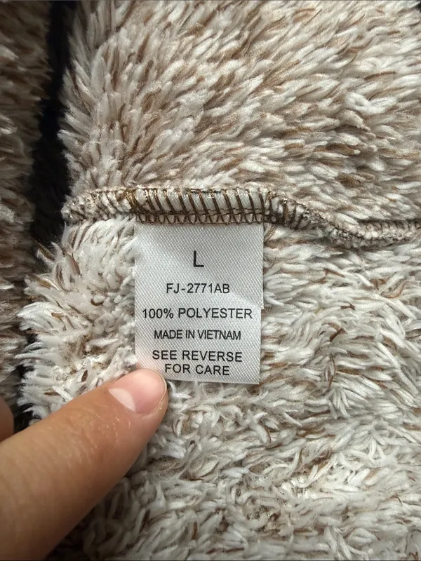 Zenana Brown Oversized Quarter Zip Sherpa Pullover Size L - Image 5