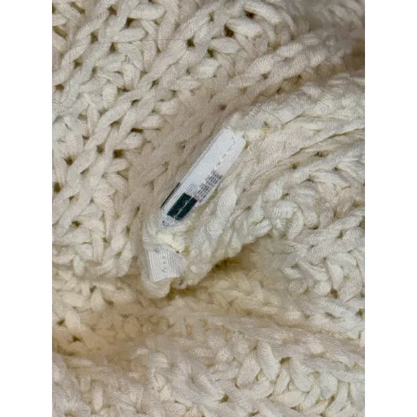 Abercrombie & Fitch Cream Chunky Knit Sleeveless Crew Neck Sweater Vest Size M - Image 5