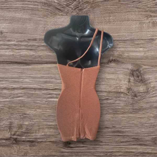 Rumer Penelope Mini Dress Small NWT Brown Ribbed Bodycon REVOLVE - Image 4
