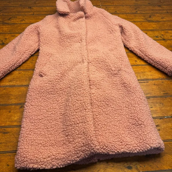 Lucky Brand Women Pink Sherpa Teddy Coat Faux Fur Fleece‎ Jacket Small S/P - Image 6