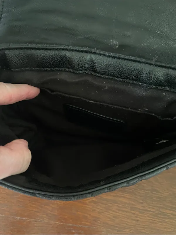 Black Croc-Embossed Shoulder Bag with Chain Strap Zara brand - Image 3