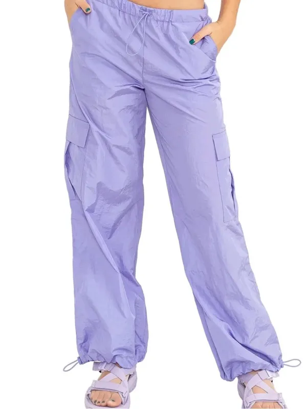 HYFVE Boutique Style Lavender Cargo Windbreaker Pants - Women - Image 2