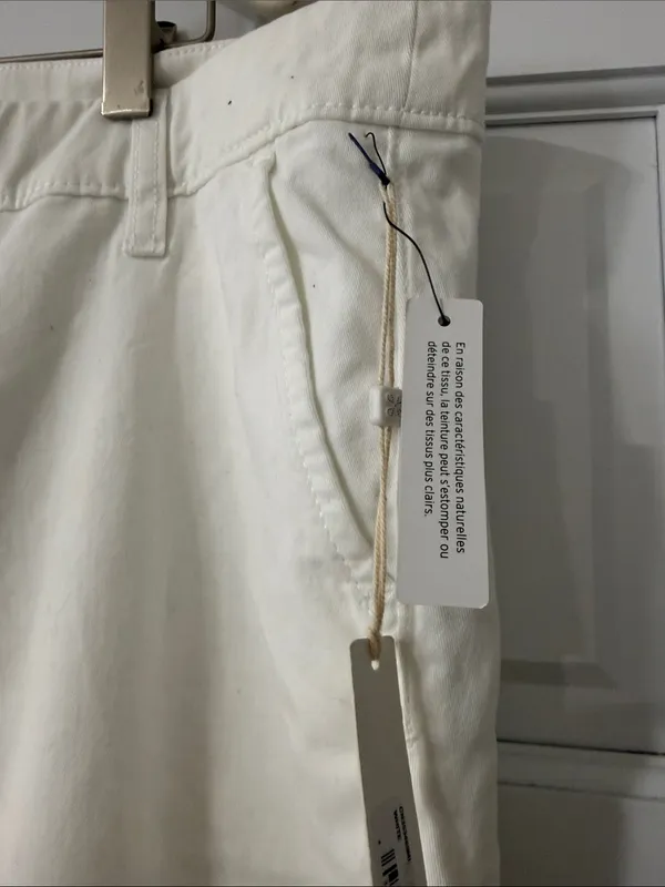 Caslon Cotton Chino Cropped Pants Pockets Straight White Stretch Women Size 12 - Image 4