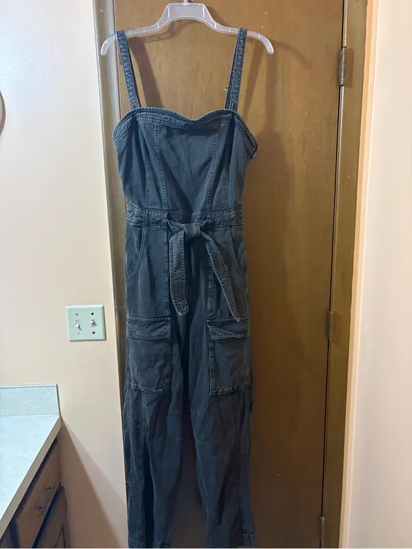 Free People Go West Utility Jumpsuit in Black - Image 3