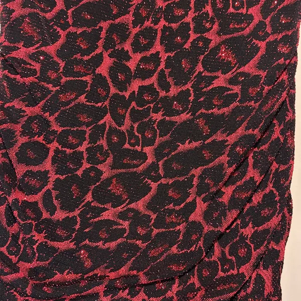 Forever 21 Vintage Red Black Leopard Print Strapless Bodycon Back Cutout Dress M - Image 6