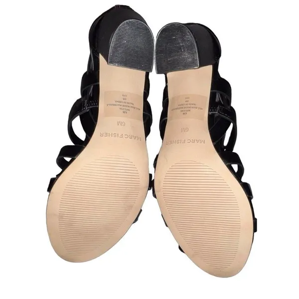 Marc Fisher Womens Lusa Caged City Sandals Black Ankle Strap‎ Size 6M EUC - Image 7