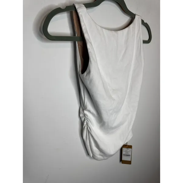 NWT OGL Move White Side Ruched Boat Neck Sleeveless Tank Top Brami Women Size S - Image 3