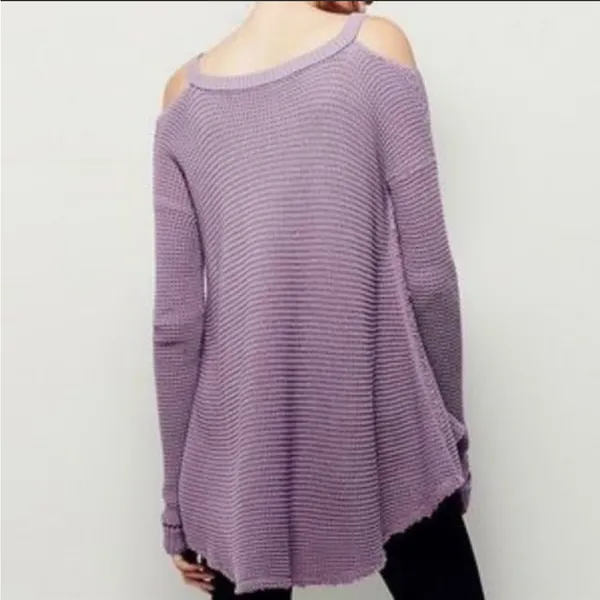 FREE PEOPLE Womens Cold Shoulder Long Sleeve Swing Tunic Sweater Top Size XS - Image 6