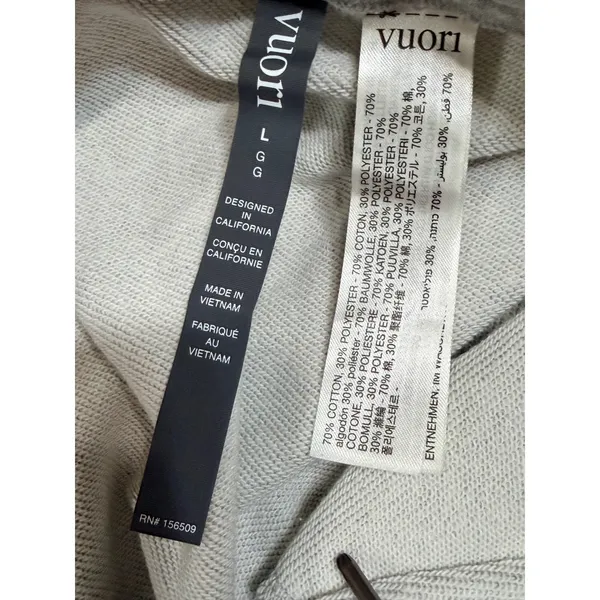 Vuori Restore Wide Leg Sweatpants Heather Grey Large Cotton Blend Lounge Pants - Image 5