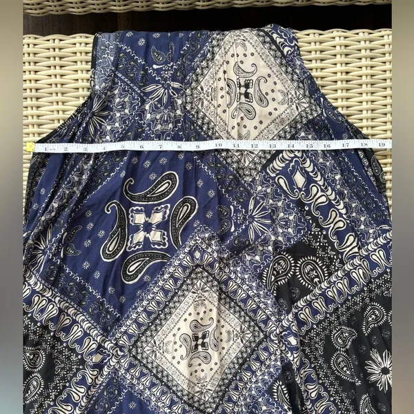 Free People Beaux Bandana Print High Neck Slip Dress small boho festival‎ - Image 7