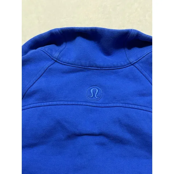 Lululemon Women's Scuba Royal Blue Solid 1/2 Zip Fleece Pockets Size Xs/S - Image 5