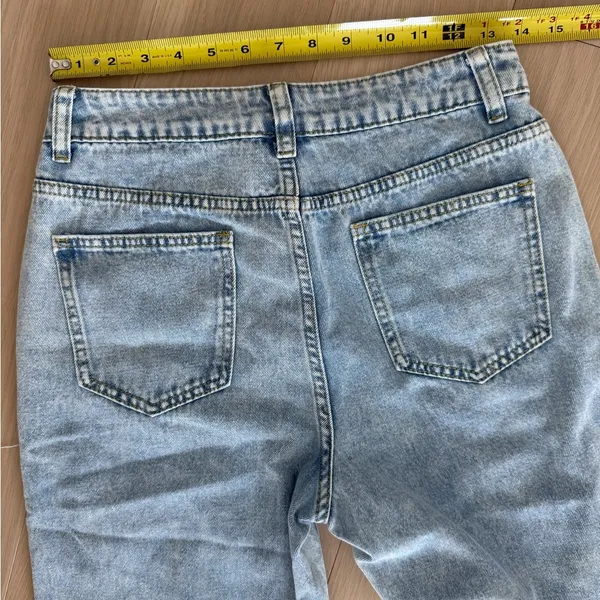 Women's Light Blue Pearl Beaded Slightly Flare Jeans - Image 5