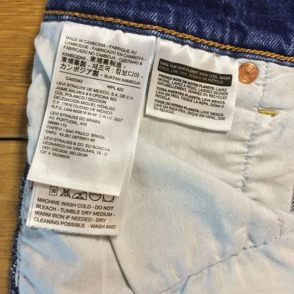 Levi’s ribcage shorts Jean shorts 28 button-fly medium dark wash distressed jort - Image 9