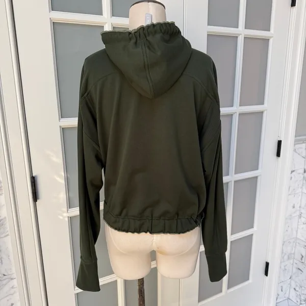 Athleta Ascend Warm-Up Green Active Yoga Running Hoodie Jacket XS - Image 4