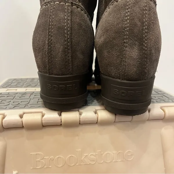 SOREL Evie Lace Wedge Booties Suede gray size 10 - Image 8