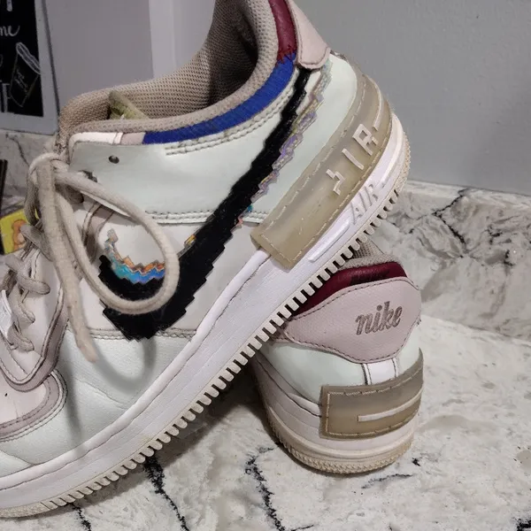 Nike Women’s Air Force 1 Shadow Pixel Swoosh Barely Green and White Shoes sz 10 - Image 3