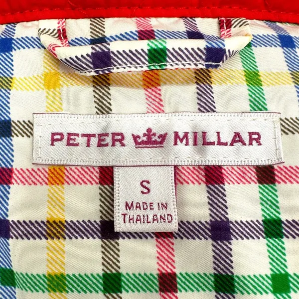Peter Millar | Small | Women's Red Quilted Lightweight Rainbow Plaid Lined Vest - Image 2