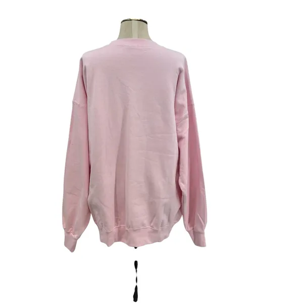 The Bar Varsity Sweatshirt Pink White‎ Lettering Fleece Oversized Size XL - Image 8