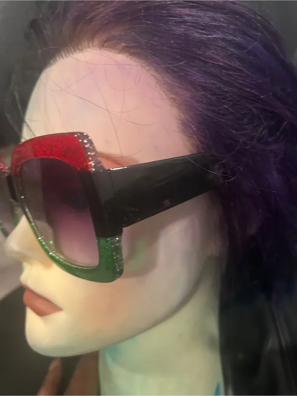 Oversized Glitter Frame Sunglasses - Image 3