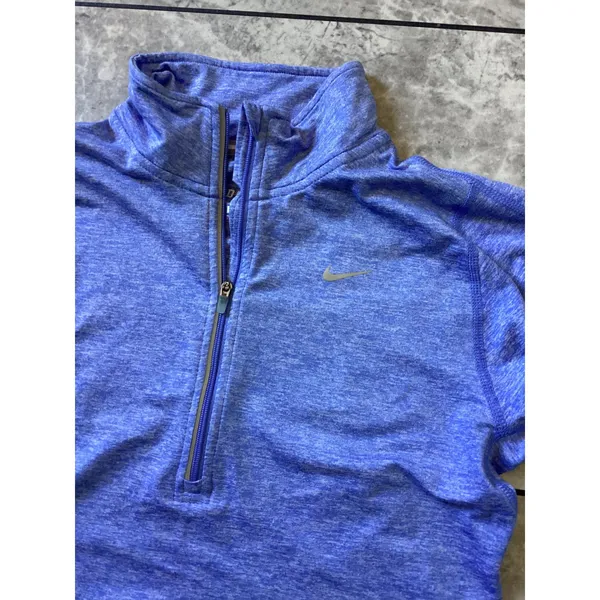 Nike Dri-FIT Womens Half Zip Running Top Purple Heather Long Sleeve XS 1740 - Image 2